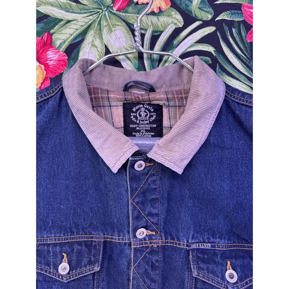 Vintage Monte Carlo Polo And Jockey Club Jean Jacket Size2XL